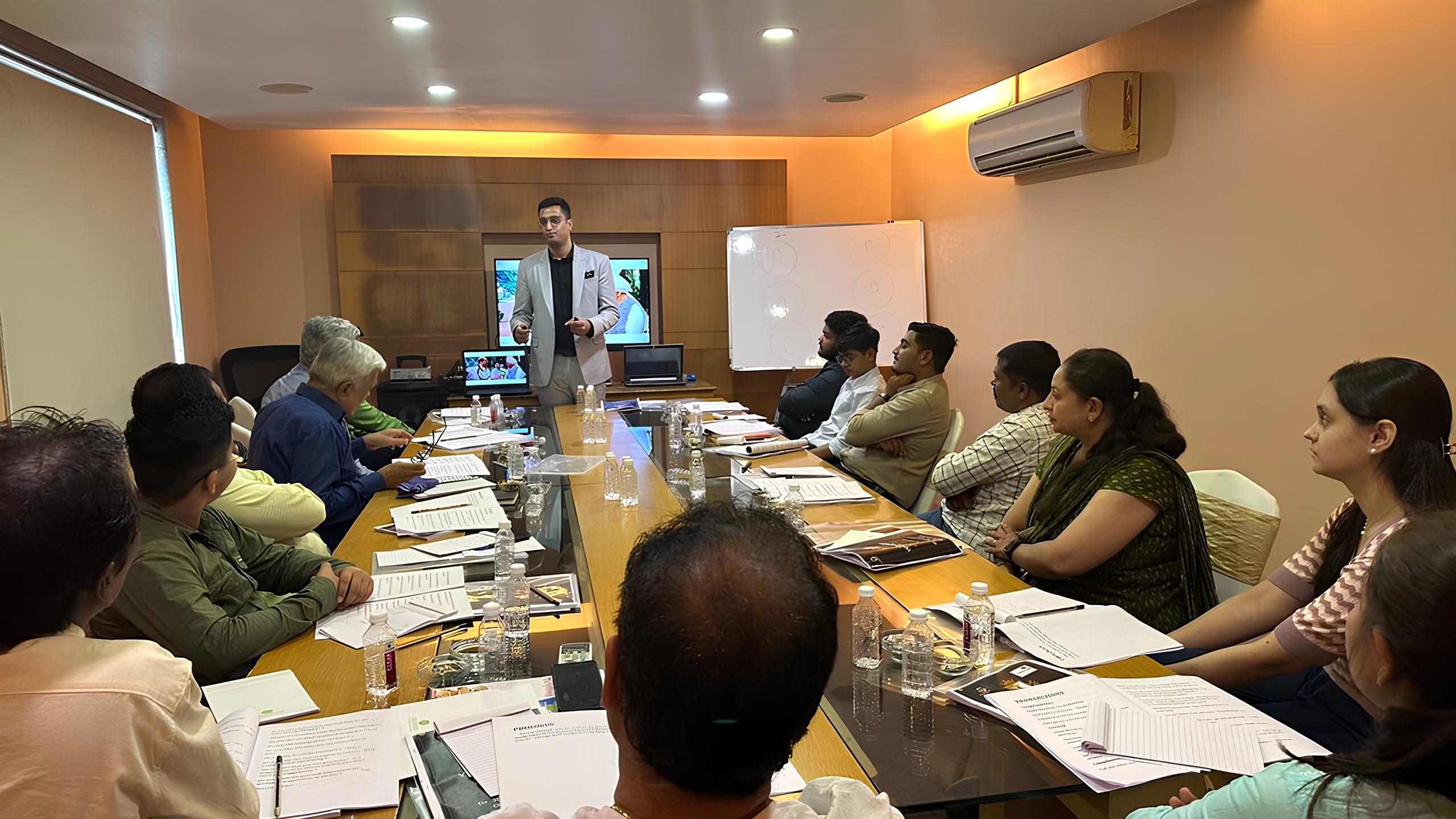 Sanket conducting a session